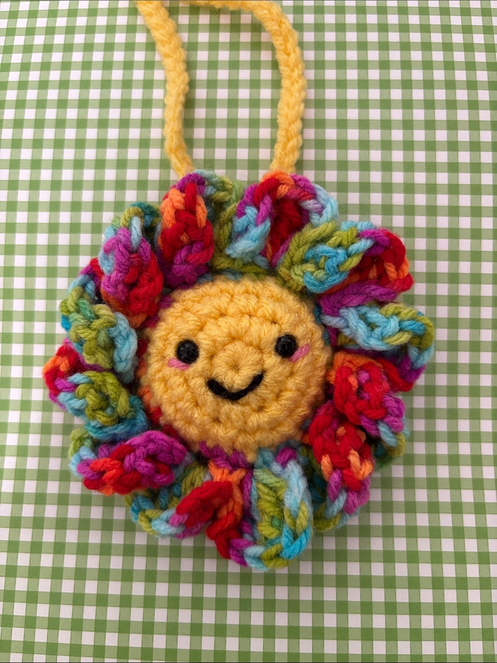 Sunny Flower Crochet Keychain or Bag Charm